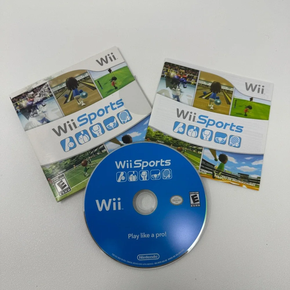 Nintendo Wii Sports Video Game Disc Manual and Cardboard Sleeve CIB